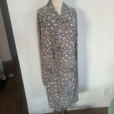 Vestido NORMA KAMALI TALLA XXL ENVOLVENTE ANIMAL PRINT HASTA LA RODILLA GRIS Foto 1 de 4