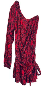 Michael Kors XS oder S Bluse Damen purpurrot eine Schulter elastisch abnehmbar zum Binden $ 88 - Bild 1 von 10