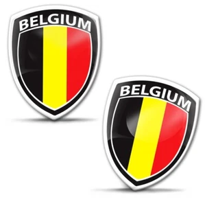 2 x Auto Aufkleber Motorrad Fahrrad Helm Laptop Belgien Flagge Belgium Fahne - Bild 1 von 9