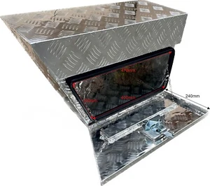 Aluminium Toolbox Angled Left Hand 610x250x400mm Tractor Step - Picture 1 of 3