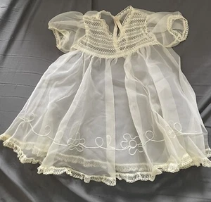 Vintage 1960’s Baby Christening Gown White - Picture 1 of 15