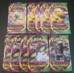 Pokemon Card Vivid Voltage 10 Sealed 10 Card Packs from Tin Pokeball Elite  - Picture 1 of 1