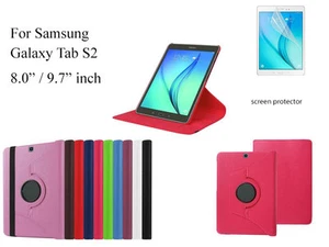 Protector de pantalla/estuche giratorio de cuero PU" giratorio para Samsung Galaxy Tab S2 9,7"" 8,0 - Imagen 1 de 52
