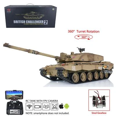 Henglong 1/16 7.0 Plastic Challenger II RC Tank 3908 360° Turret FPV Smoke Unit - Image 1 of 4
