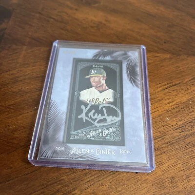 2018 Topps Allen And Ginter Khris Davis Mini Framed Silver Auto /25 - Image 1 of 3