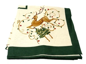 Cheri Blum Weihnachten Quadratische Tischdecke Springende Rentiere 50” x 50” - Bild 1 von 7