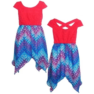 Pink and Violet Girl Medium Coral Multi Dress - Picture 1 of 1