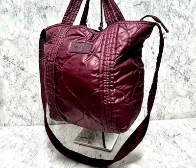 Bolsa tote See By Chloe alça de ombro logotipo acolchoada roxa USADA autêntica #S2351 - Imagem 1 de 4