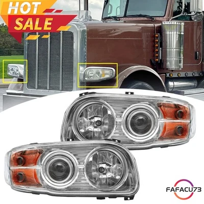 Headlight Lamps For Peterbilt 388&389 2008-2018 Left Driver Right Passenger Pair Foto 1 de 4