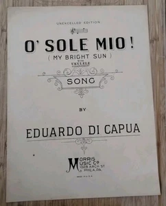 O Sole Mio Vintage Sheet Music Eduardo Di Capua Piano Voice Ukulele  - Picture 1 of 3