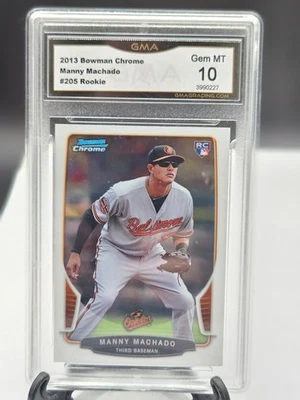 Bowman Chrome RC #205 2013 Manny Machado GMA 10 GEMA como nuevo Padres novato Foto 1 de 2