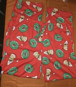 NWT Men's  Medium Homer Simpson Santa Pajama Lounge Pants - Picture 1 of 3