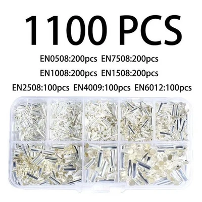 1100pcs Kit de bornes en cuivre viroles d'extrémité de fil non isolées pour u - Photo 1/4