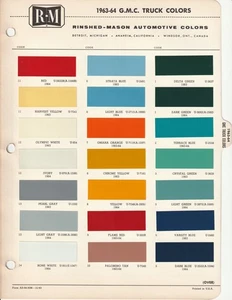 1963 1964 1965 1966 1967 GMC TRUCK AND VAN PAINT CHIPS (R-M) - Bild 1 von 5