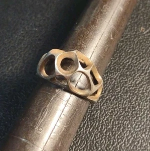 Anillo de plata de ley 925 punk gótico abstracto talla 6,5 de 4,9 gramos - Imagen 1 de 7