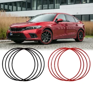 4 Car Wheel Hub Rim Edge Protector Ring Tire Guard Sticker for Honda Civic Sedan - Picture 1 of 31