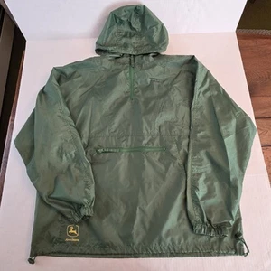 John Deere Jacke Herren XL 1/4 Zip Kängurutasche Windbreaker leichter Regenmantel - Bild 1 von 13