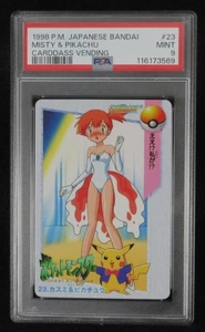 PSA 9 Pokemon Card Misty & Pikachu #23 Japanes Bandai Carddass Vending 1998 - Picture 1 of 21