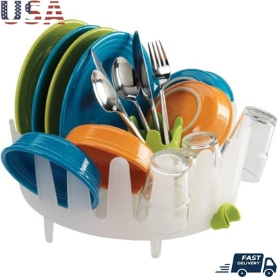 Innovador estante para platos con soportes para utensilios reposicionables uso de fregadero/encimera Foto 1 de 4