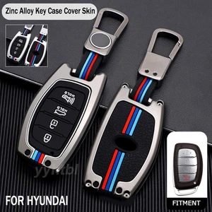 Zinc Alloy Car 4 Button Key Cover Case For Hyundai Elantra Tucson Remote Key Fob - Picture 1 of 10
