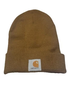 Carhartt Beanie Mütze Herren OSFA Braun Acryl Strick Logo Patch - Bild 1 von 1