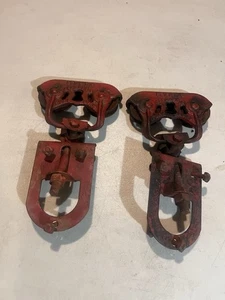 Myers verstellbare sichere Griffstrebe auf Gusseisen Scheunentorrollen Aufhänger 1810 PAAR - Bild 1 von 18