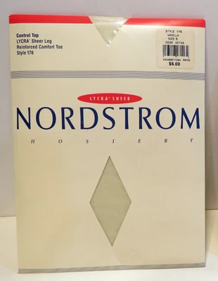 Vintage NOS NORDSTROM Hosiery Pantyhose Lycra Sheer Size B Style 176  vanilla - Image 1 of 3