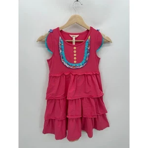 Matilda Jane Lets go together Have Your Cake Dress Girls 10 Pink Blue Ruffle - Picture 1 of 8