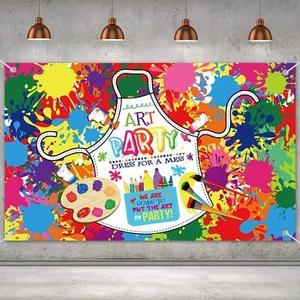 Art Paint Party Backdrop Decorations Artist Theme Birthday Banner Supplies fo... - Picture 1 of 7