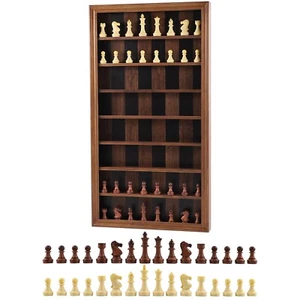 Riesiges Wandbrettspiel Holz Schachspiel Set mit einem kompletten Set von Ca... - Bild 1 von 5