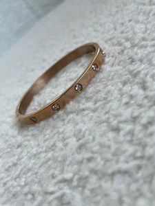 Stainless Steel RoseGold Love Bracelet With Crystals - Picture 1 of 10