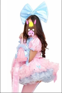 Satin Organza Sissy Maid Dress Cosplay Dressers tailor-made - Picture 1 of 10