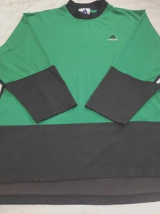 Adidas Jersey Mens Large Green/Black 3/4 Sleeve Soccer Football - Picture 1 of 12
