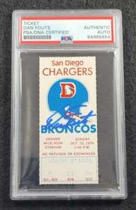 Rare 1974 DAN FOUTS Signed Original Game Ticket-Chargers vs Broncos-PSA Auto - Picture 1 of 5
