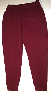 Womens Denim & Co. Active Petite French Terry Joggers XXSP XXS P Dark Red New - Picture 1 of 7