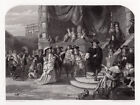 FRAMED Edward Matthew Ward 1800s Engraving "The Fall of Clarendon" SIGNED COA