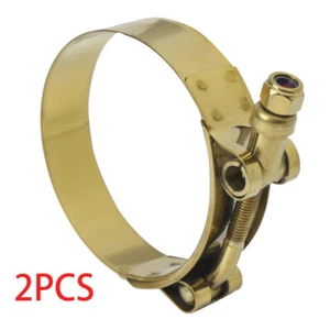 2x Pinza per tubi intercooler a T resistente in acciaio inox oro clip per tubo in silicone - Foto 1 di 29