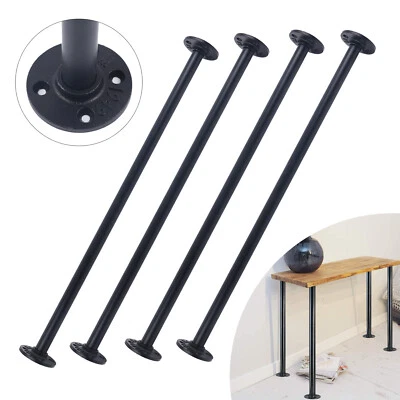 4 Pack 30" Industrial Metal Pipe Table Legs Coffee Table DIY Furniture Leg Black - Image 1 of 4