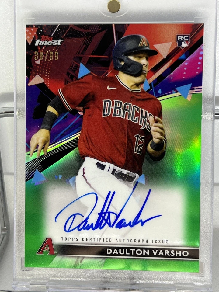 2021 Topps Finest Daulton Varsho Rookie Green 63/99 Auto Autograph Refractor - Image 1 of 2