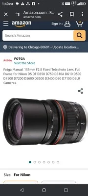 Lente manual para cámara Fotga 135 mm Foto 1 de 4