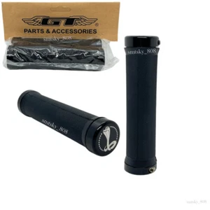 Handlebar Grips NOS BLACK Vintage GT BMX Lockring MTB Old School FREE SHIPPING - Picture 1 of 11