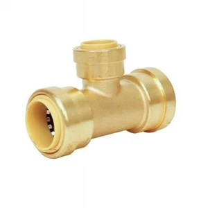 Case of 24 PUSH FIT TEE 1/2 X 1/2 X 1/2 (2 PIECES) - LEAD FREE BRASS U10 - Picture 1 of 1