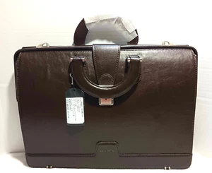 Ronts Dark Brown Sadldleback Leather Front Door Briefcase Dust Cover Key New - Picture 1 of 13