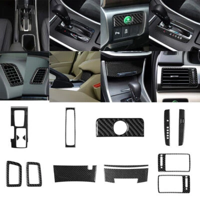 17Pcs Carbon Fiber Full Interior Kit Cover Trim For Honda Accord 2013-17 - Image 1 of 4
