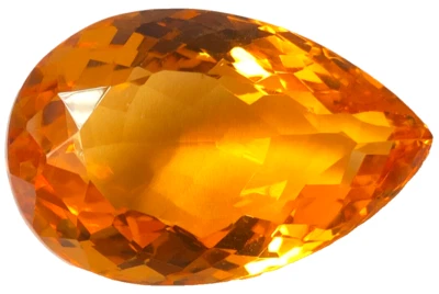 87.30 Ct. Large Yellow Citrine Pear Cut Faceted Loose Gemstone Gift for Birthday - Image 1 of 4