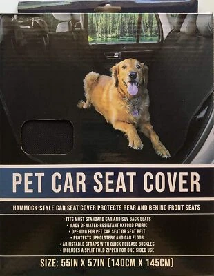 FUNDA ASIENTO COCHE BROOKLYN PET PERRO ESTILO HAMACA PROTEGE ASIENTOS TRASEROS 55"x 57" NEGRO Foto 1 de 3