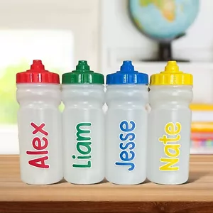 NAMED SCHOOL WATER / DRINK BOTTLE - NO LEAKS - DEMAND LID / DESIGN -500ML -DA501 - Picture 1 of 5