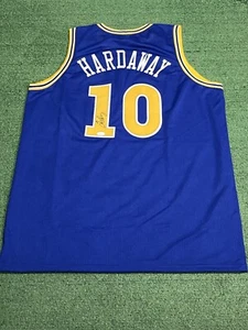 Tim Hardaway Autographed Golden State Pro Blue Basketball Jersey (JSA) - Picture 1 of 9