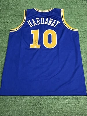 Tim Hardaway Autographed Golden State Pro Blue Basketball Jersey (JSA) - Image 1 of 4
