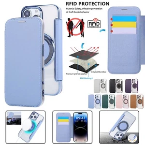 For Samsung Galaxy S25 S24 S23 S22+Ultra Magnetic Magsafe Wallet Flip Case Cover - Picture 1 of 89